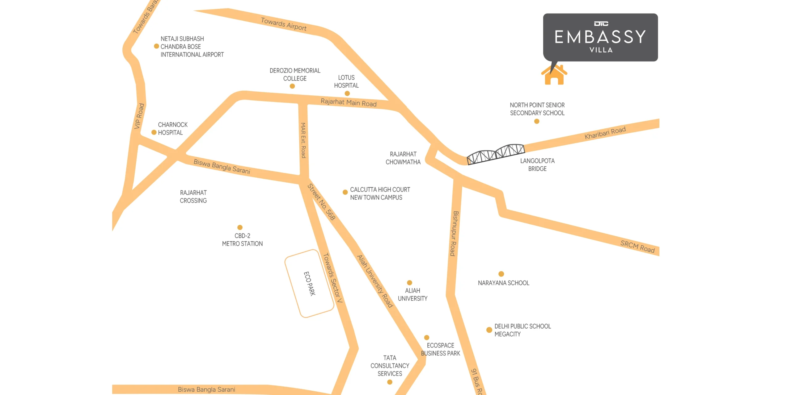 DTC Embassy Villa Location Map